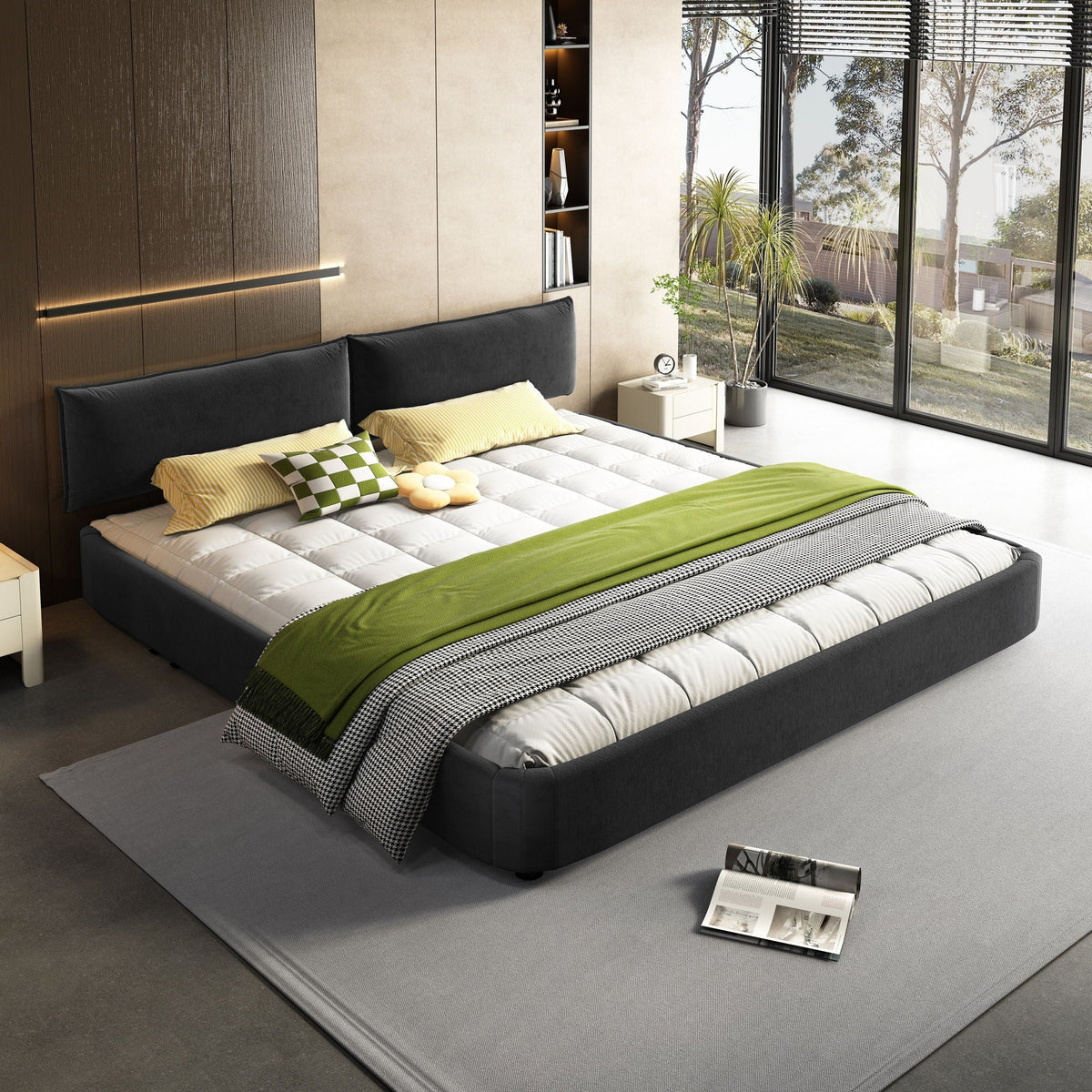Cloud Bed Frame With Oversized Padded Movable Headboard, photo 6 of 12