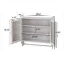 Vintage Double Door Wall Cabinet With Three Tiers Storage And Towel Rack - White Washed