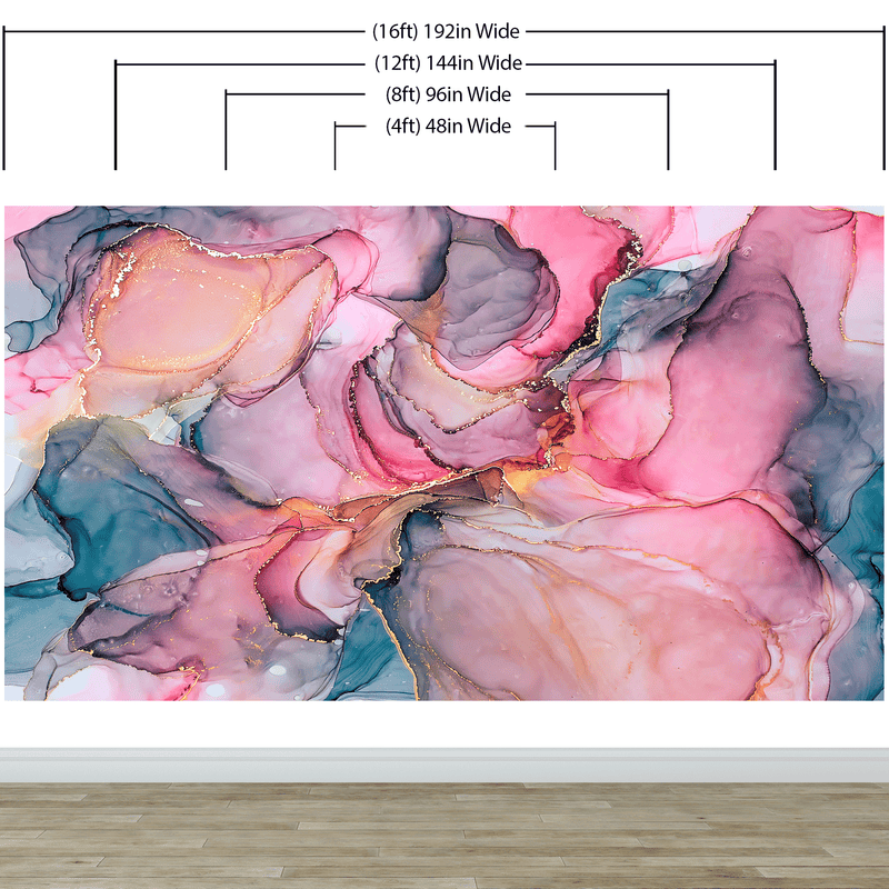 Abstract Alcohol Ink Pattern Wall Mural. Agate Design. Removable Peel and Stick Wallpaper.