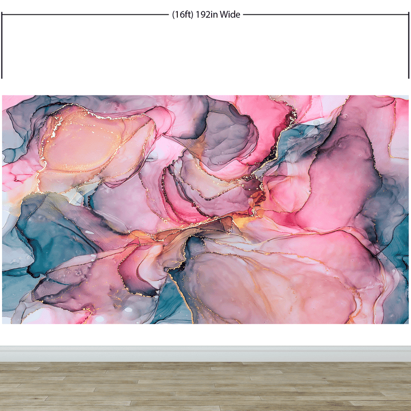 Abstract Alcohol Ink Pattern Wall Mural. Agate Design. Removable Peel and Stick Wallpaper.