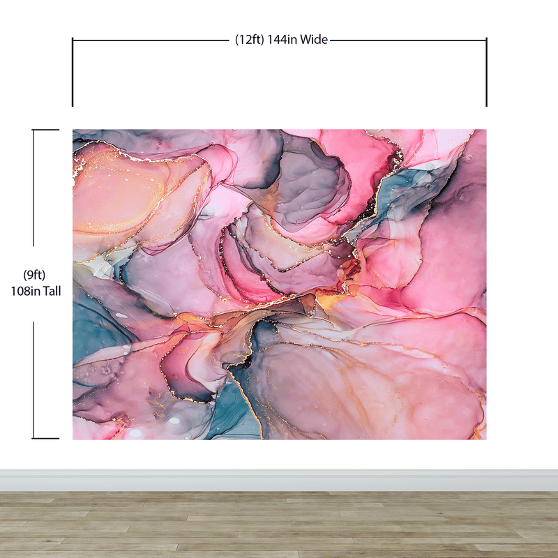 Abstract Alcohol Ink Pattern Wall Mural. Agate Design. Removable Peel and Stick Wallpaper.
