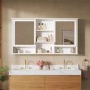 Wall Mount Mirror Cabinet With Adjustable Shelves - White by HouseOfZazla