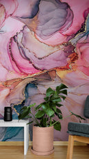 Abstract Alcohol Ink Pattern Wall Mural. Agate Design. Removable Peel and Stick Wallpaper.