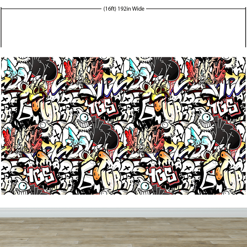 Graffiti Art Wall Mural. Street Art Urban Theme Artwork.