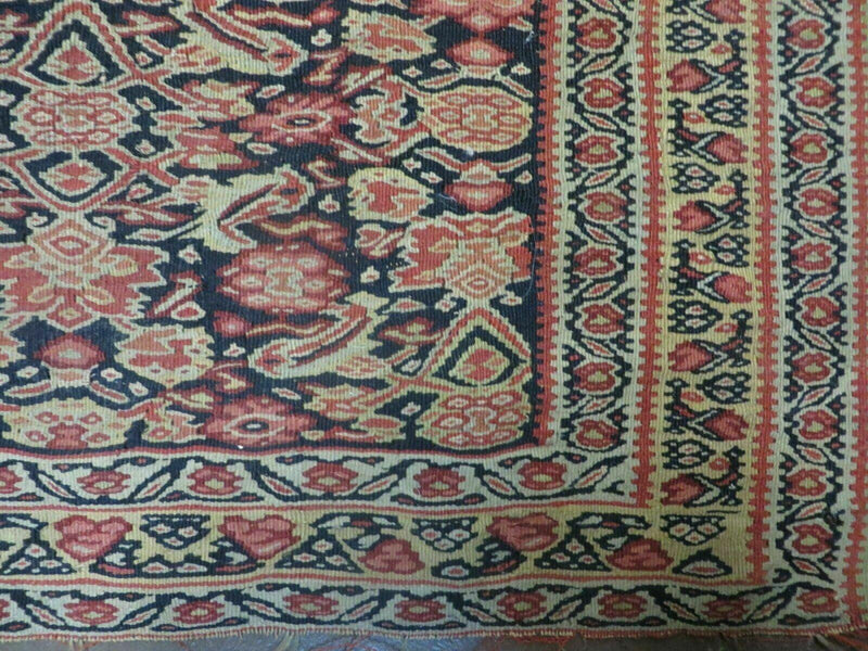 4' X7' Antique Handmade Turkish Wool Kilim Soumak Flat Weave Rug Tribal Organic