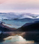 Watercolor Painting of Mountain View Retreat Wall Mural.