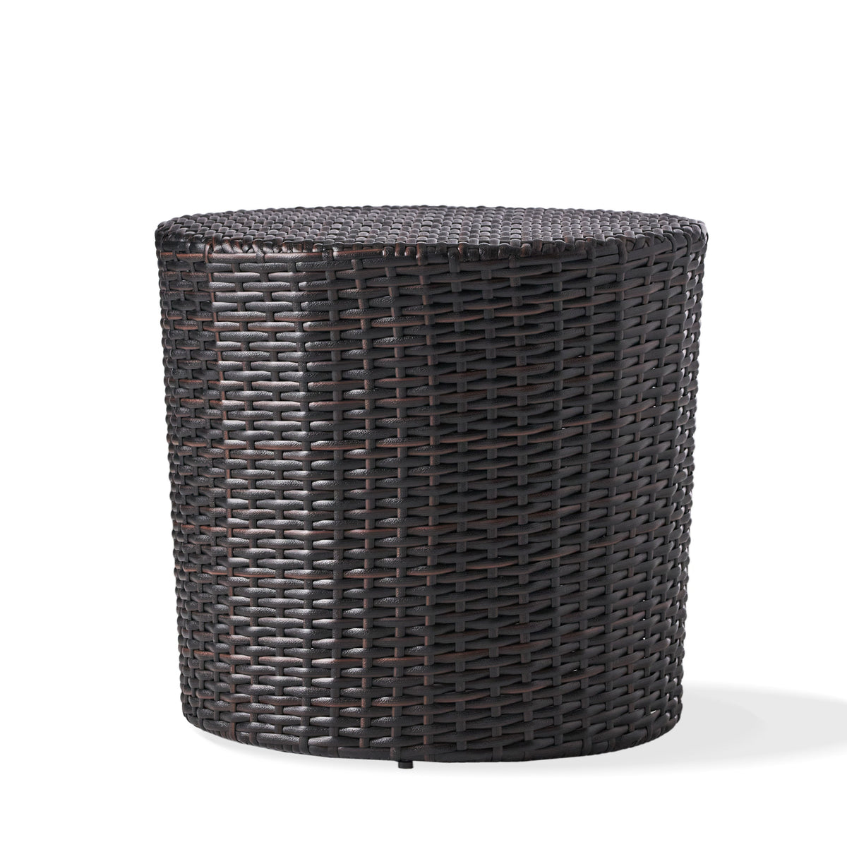 Kingstown RD Barrel Side Table, Outdoor Wicker End Table, photo 5 of 8