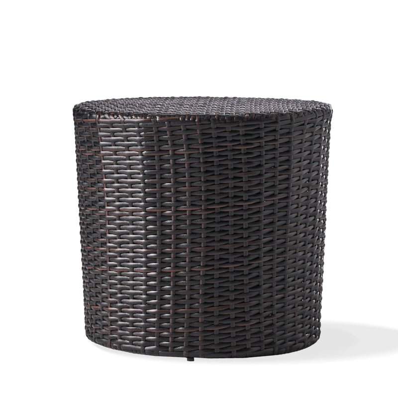 Kingstown RD Barrel Side Table, Outdoor Wicker End Table, photo 5 of 8