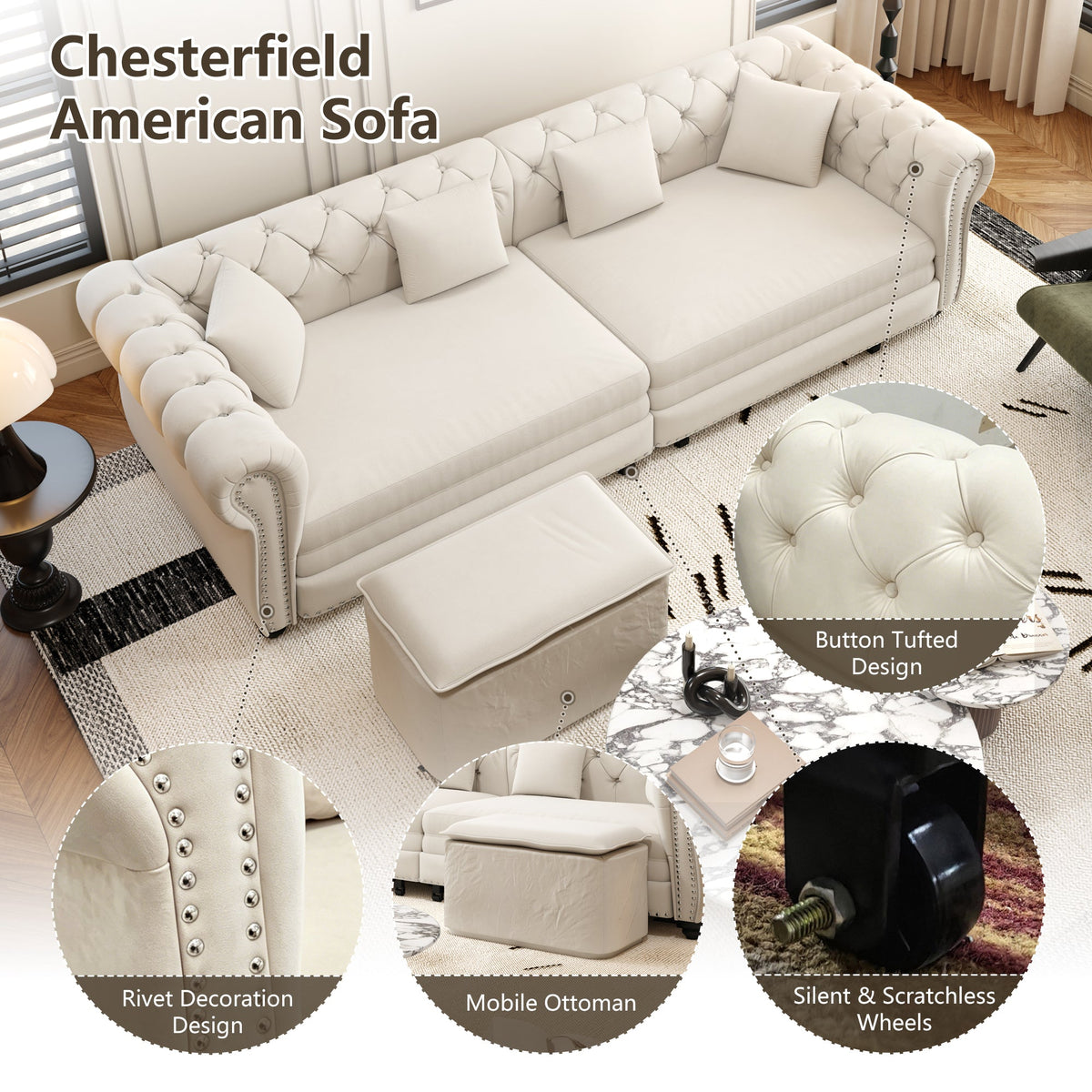 Chesterfield 3-in-1 Pull-Out Sofa Bed, photo 10 of 10