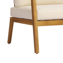 Acacia Wood Outdoor Patio Club Chair with PE Wicker Backrest & Cushions (Set of 2) by HouseOfZazla