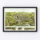 Vintage Map of Wolcottville, Connecticut 1875