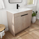 Walker Edison - 36 Inch Freestanding Bathroom Vanity with White Ceramic Sink & 2 Soft-Close Cabinet Doors