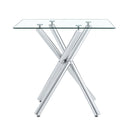 Modern Electroplated Metal Leg Bar Table with Tempered Glass Top