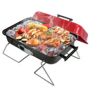 Portable Charcoal Grill OutdoorÊTabletop Grill Small Barbecue Smoker Folding BBQ Grill with Lid for Backyard Camping Picnics Beach