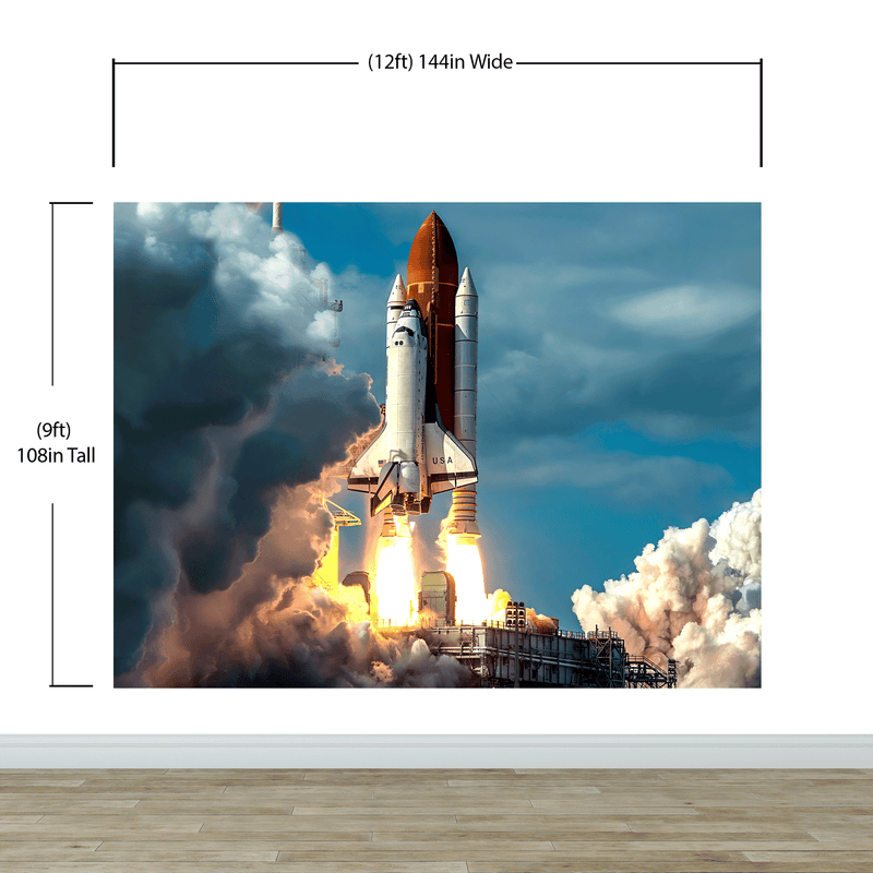 Space Shuttle Wall Mural Wallpaper. NASA Theme Wall Decor.