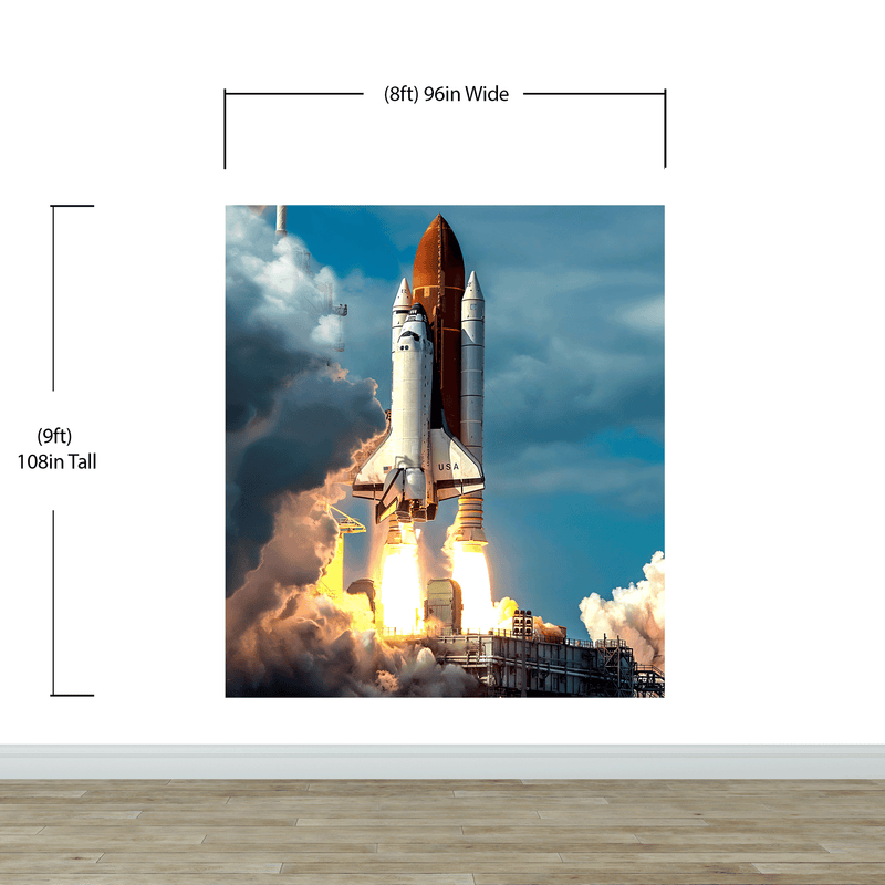 Space Shuttle Wall Mural Wallpaper. NASA Theme Wall Decor.