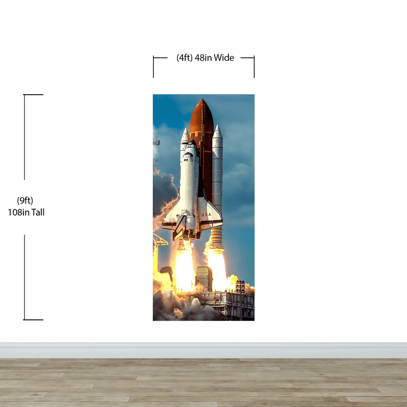 Space Shuttle Wall Mural Wallpaper. NASA Theme Wall Decor.