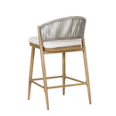 Outdoor 26" Counter Height Metal Frame Counter Stools With Scallop Shaped Backrest & Water Resistant Cushions by HouseOfZazla