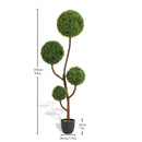 Artificial Boxwood Topiary Tree Triple Ball Shaped Faux Plant 150 Cm - Green by HouseOfZazla