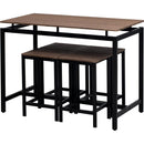 5-Piece Compact Bar Table Set with Table and Stools - Modern Industrial Design, Space-Saving Furniture for Dining Room and Breakfast Nook (Dark Brown)