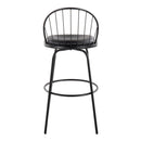 Riley - Claire Farmhouse Fixed Height Barstool With Swivel With Round Footrest (Set of 2) by HouseOfZazla
