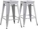 Backless Modern Industrial Bar Stools (Set of 2)