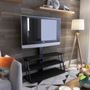 Multi-Function Angle And Height Adjustable Tempered Glass TV Stand - Black by HouseOfZazla