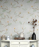 White Magnolia Wall Mural Peel and Stick Wallpaper.