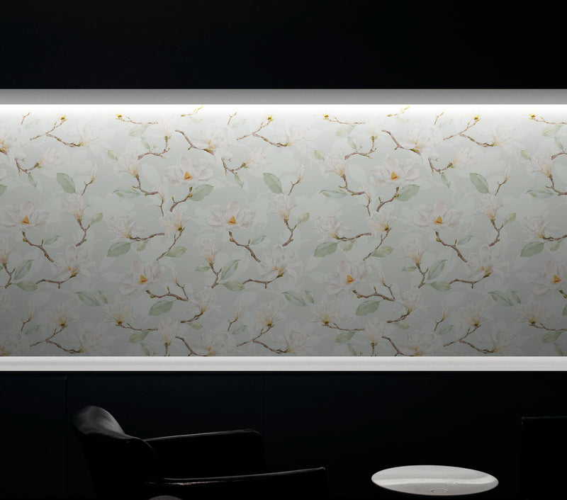 White Magnolia Wall Mural Peel and Stick Wallpaper.