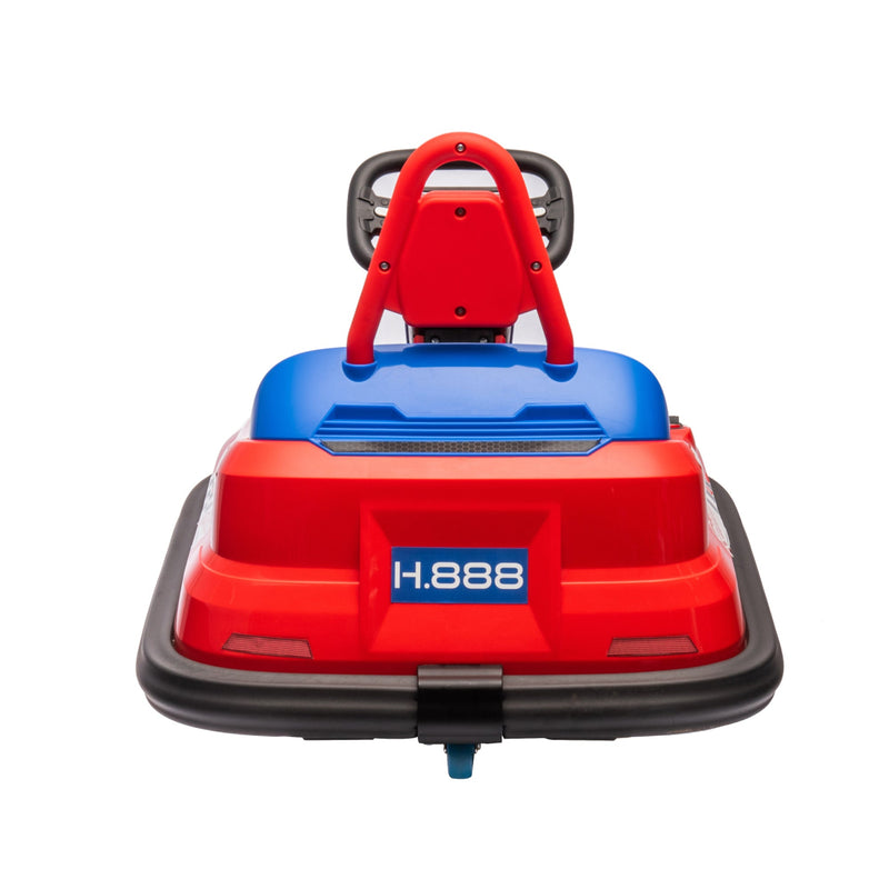 6V Kids Ride on Electric Go Kart Bumper Car W/Parents Remote Control,Three Speed Adjustable,LED Lights,Horn,Bluetooth,Player&360Spin,Vehicle body with Anti-collision padding for 18m+.