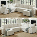 Convertible U-Shaped Sectional Sofa Bed With Reversible Chaise by HouseOfZazla