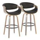 Symphony - Mid-Century Modern Fixed Height Barstool With Swivel With Round Footrest (Set of 2) by HouseOfZazla