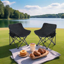 2 Pieces Outdoor Camping Chairs Folding / Portable, Comfortable Seating, Durable Steel Fram by HouseOfZazla