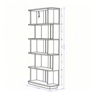 5 Tier Open Bookshelf, Free Combination Storage Shelving For Living Room - Dark Brown by HouseOfZazla