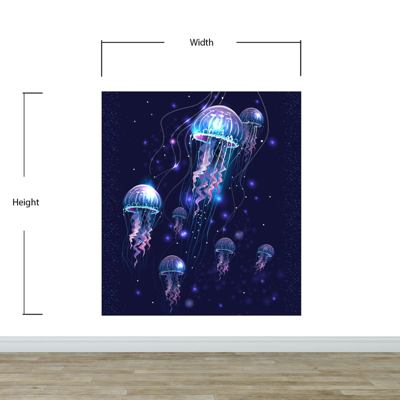 Jellyfish Wallpaper. Underwater Ocean Scene Wall Mural.