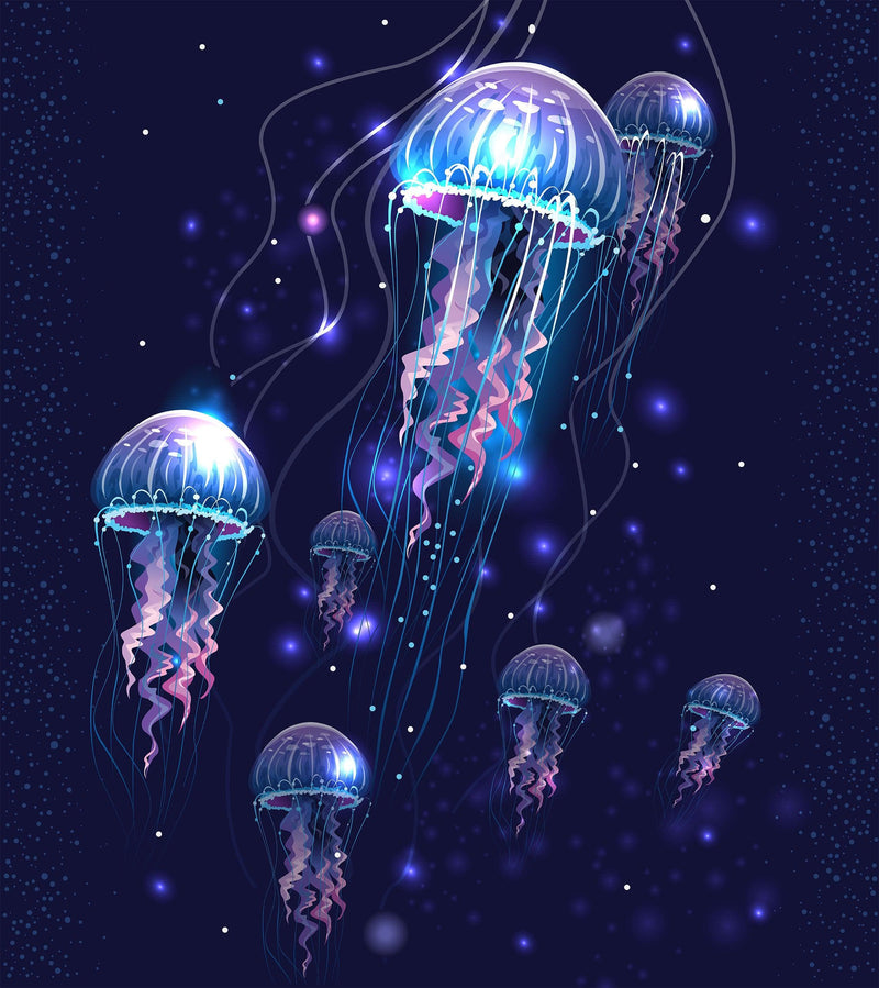 Jellyfish Wallpaper. Underwater Ocean Scene Wall Mural.