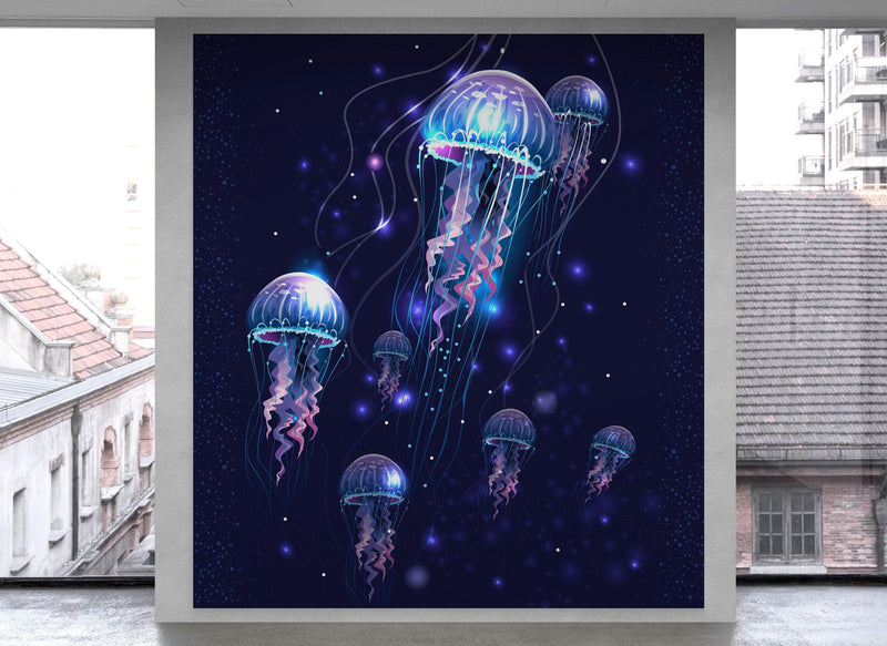 Jellyfish Wallpaper. Underwater Ocean Scene Wall Mural.