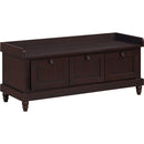 TREXM Classic Shoe Bench with Cushion and Three Drawers, Fluted Entryway Bench with Storage for Living Room, Entryway, and Hallways (Espresso)