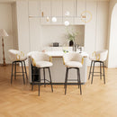 30 inch Dining Chairs Set of 4 Modern style 360°Swivel Bar Chairs with simple design, comfortable high stools, and flexible dining chairs suitable for bars, restaurants,Velvet Bar Chair Beige