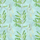 Eucalyptus Wallpaper. Farmhouse Decor Peel and Stick Wall Mural. Blue and Green Colors.