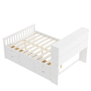 Captain Platform Bed Frame With Bookcase Headboard, 4 Drawers, Storage Shelves by HouseOfZazla