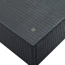 8-Pieces Outdoor Patio Furniture Sets, Garden Conversation Wicker Sofa Set, Single Sofa Combinable, Gray Cushions Black Wicker