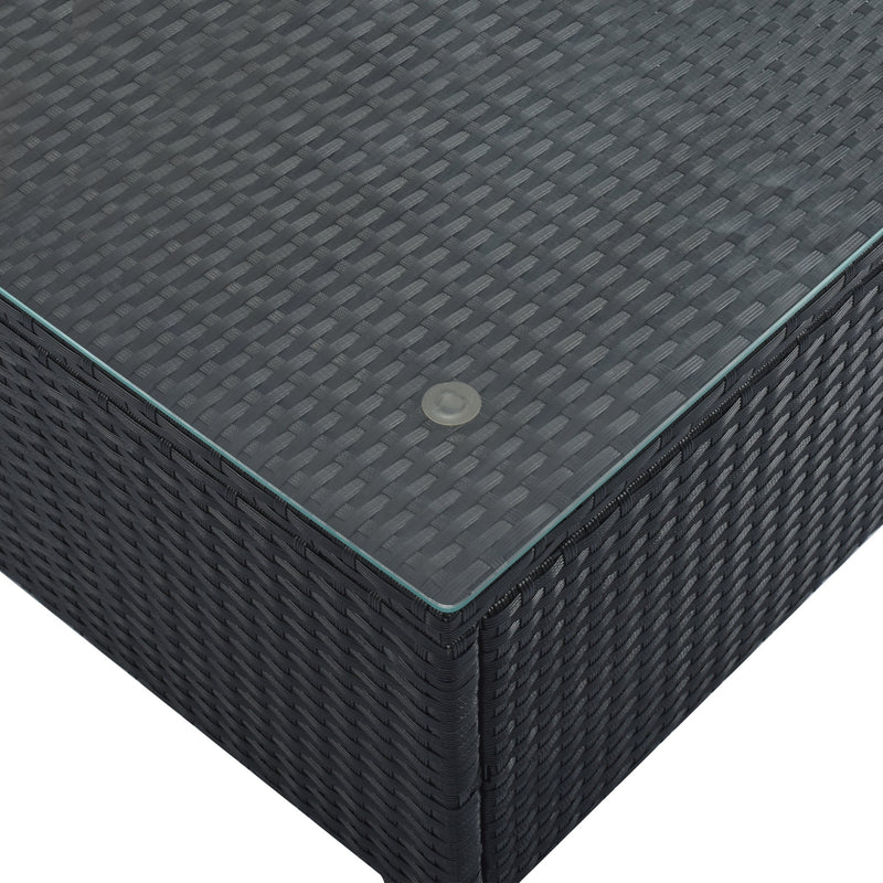 8-Pieces Outdoor Patio Furniture Sets, Garden Conversation Wicker Sofa Set, Single Sofa Combinable, Gray Cushions Black Wicker