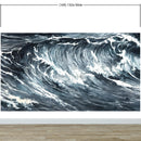 Great Wave Abstract Painting, Grey Color Scheme.
