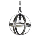 Metal Chandelier, Hanging Light Fixture With Adjustable Chain For Kitchen, Bulb Not Included - Gray by Unique Piece Furniture
