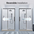 46-48" W x 76" H Frameless Single Sliding Shower Door Matte Glass by HouseOfZazla