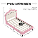 Upholstered Princess Platform Bed With Crown Headboard by HouseOfZazla