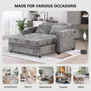 Pull Out Loveseat Sofa With Adjsutable Backrest, 2 Pillows, Cup Holders, USB Ports For Living Room by Unique Piece Furniture