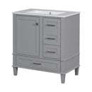 Bathroom Vanity, Modern Bathroom Cabinet With Sink Combo Set, Bathroom Storage Cabinet With A Soft Closing Door And 3 Drawers, Solid Wood Frame by HouseOfZazla