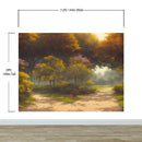 Vintage Trees in Park Wallpaper. Peel and Stick Wall Mural.
